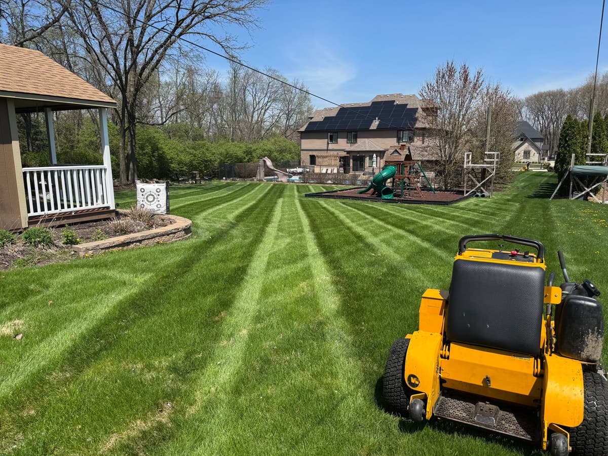 A lush, professionally maintained lawn in the Chicago Southland